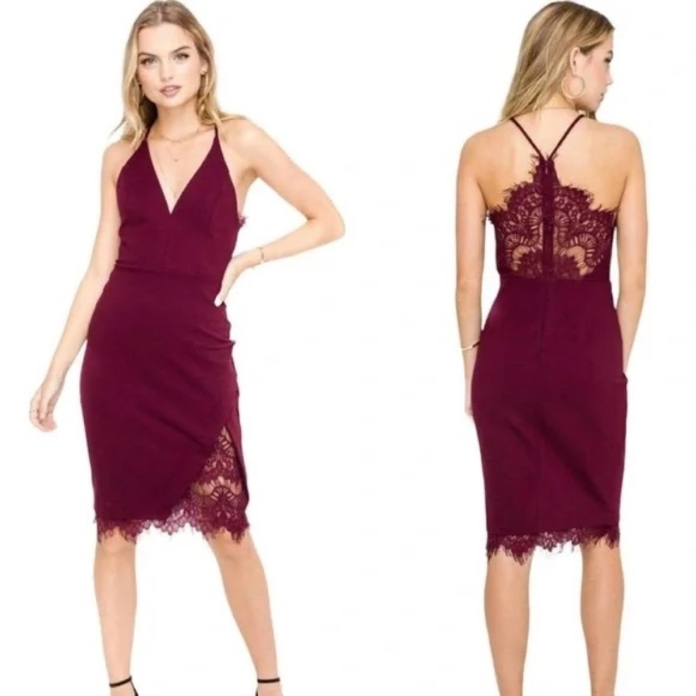Astr the label - burgundy cocktail dress -  S